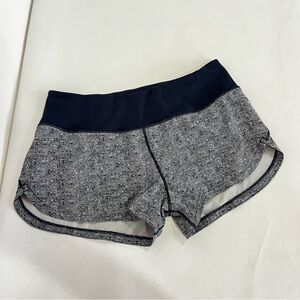 Vouri Running Shorts Size Small Navy Blue Gray Printed Built-In Brief 2" Inseam